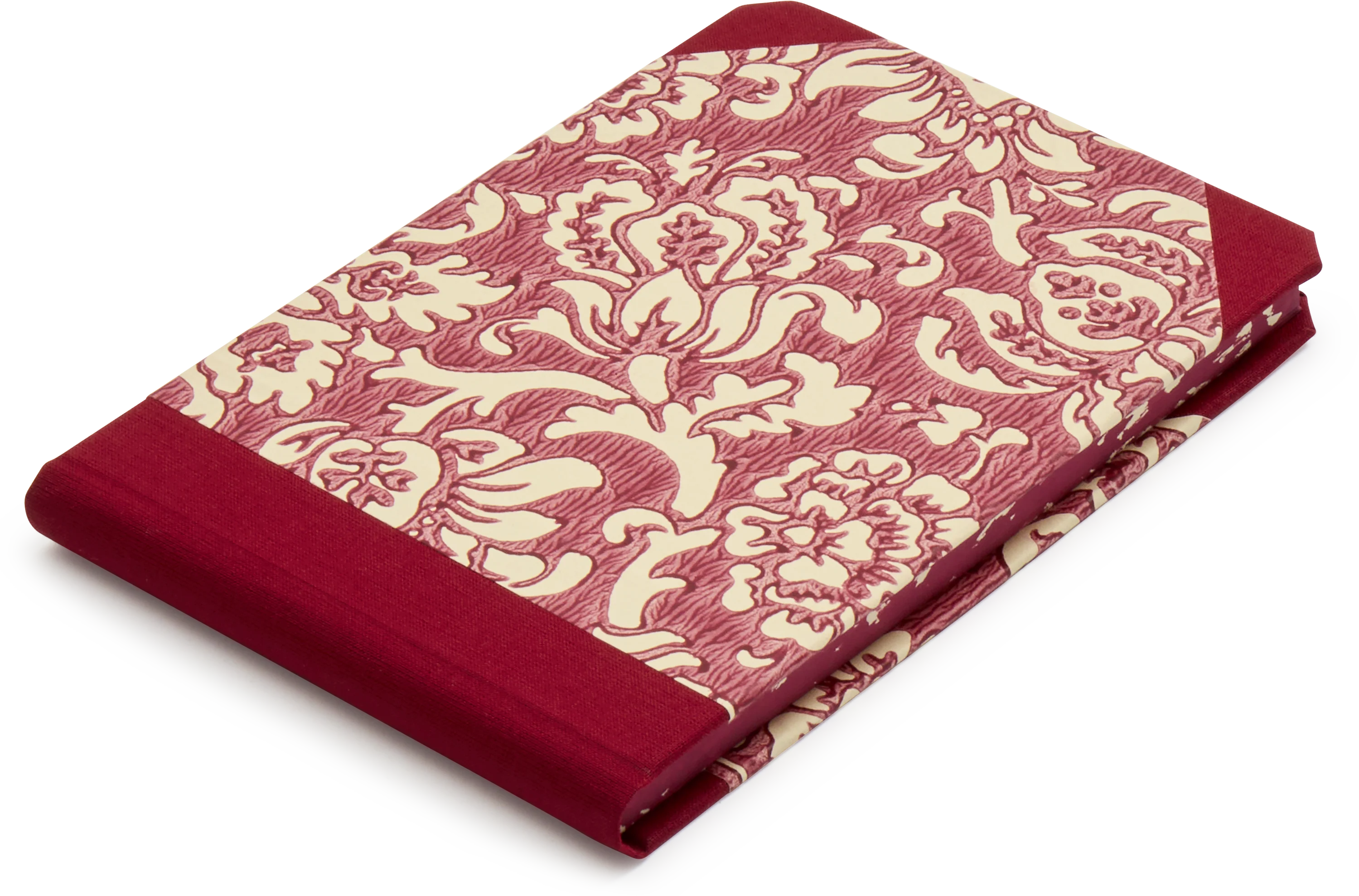 Sewn Bound Woodblock Pocket Sketchbook, Red Brocade