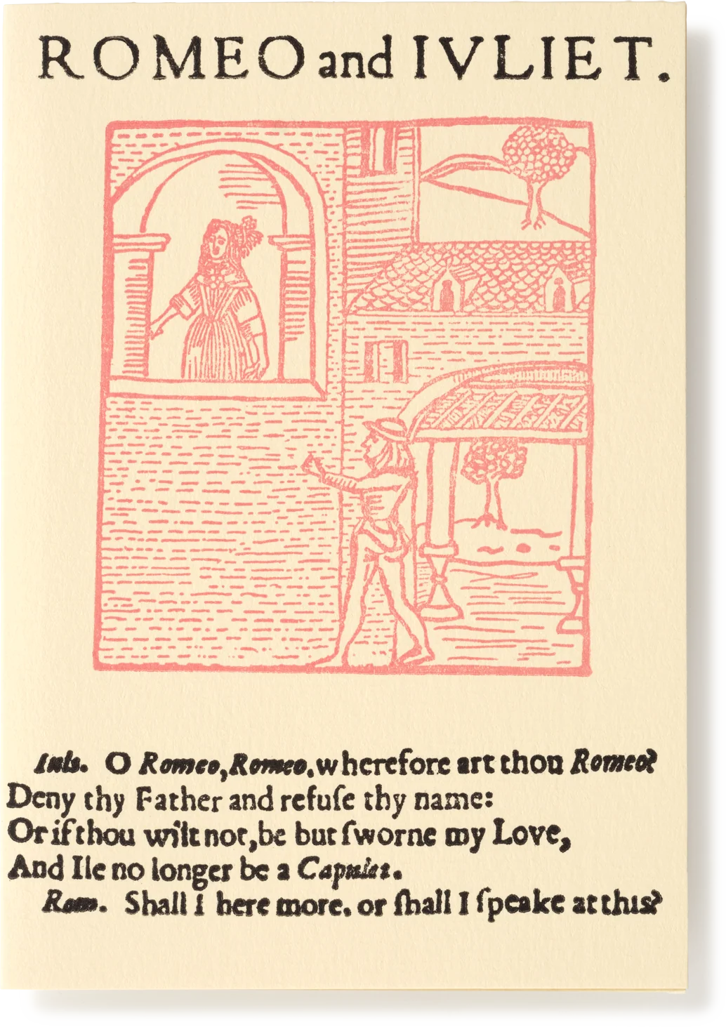 Shakespeare's Letterpress Greeting Card, Romeo and Juliet