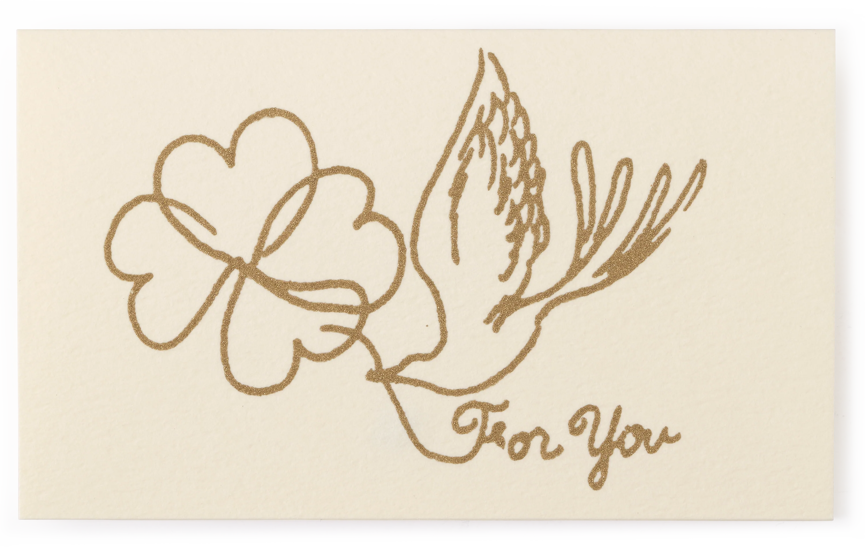 Silk Screen Printed Mini Greeting Card, For You Doves