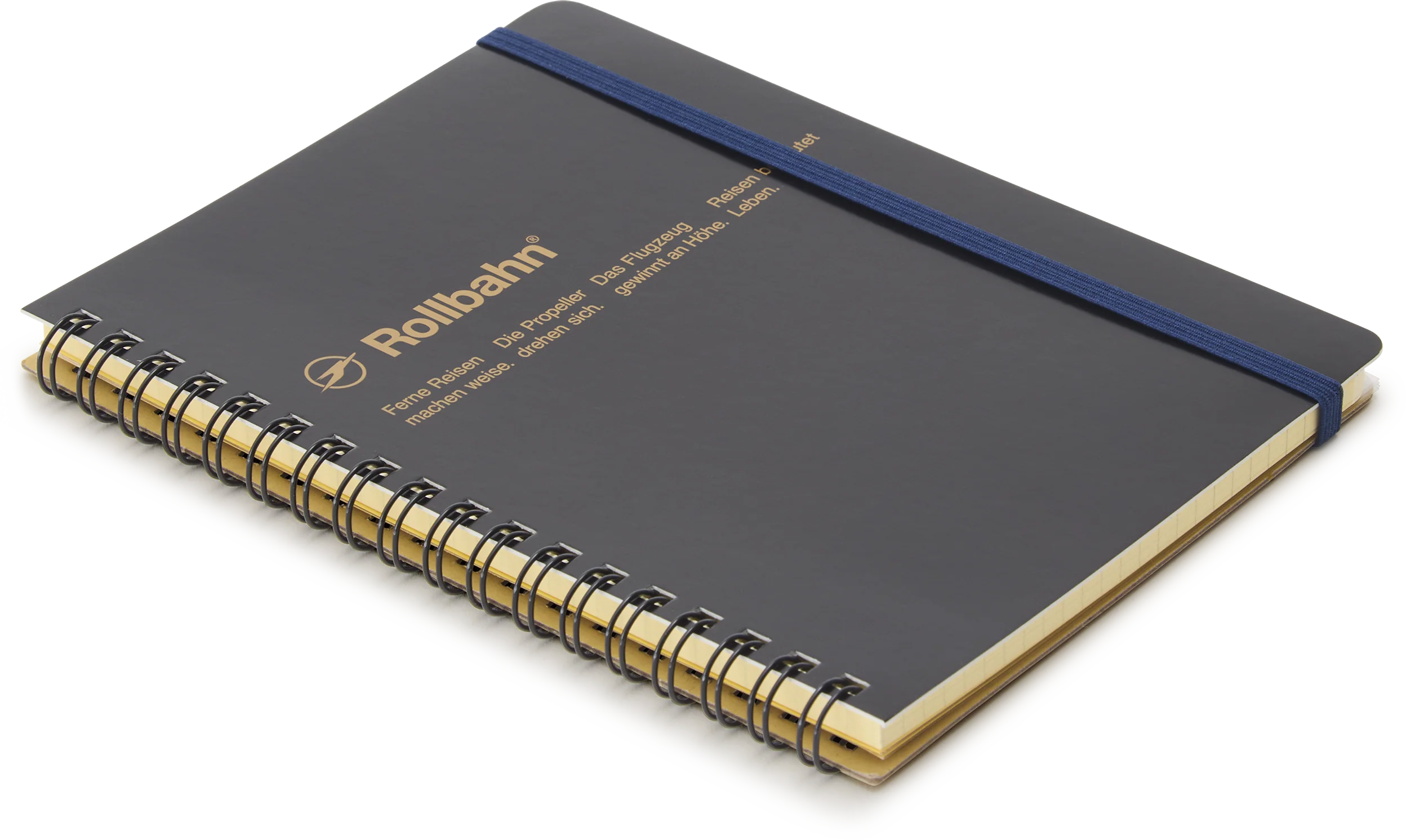 Spiral Bound Rollbahn Card Cover Notebook, Black
