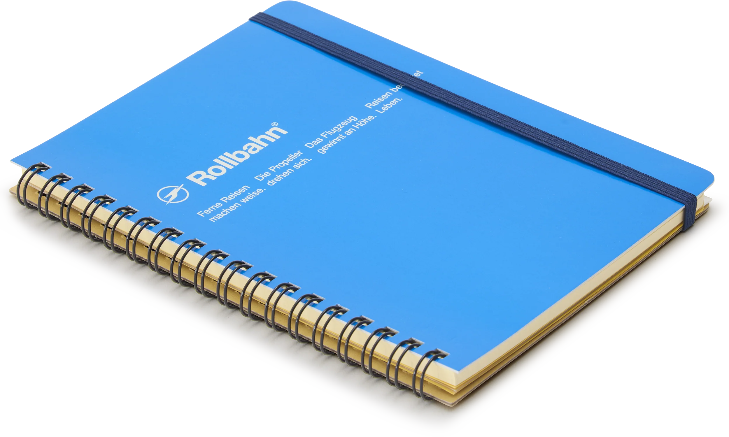 Spiral Bound Rollbahn Card Cover Notebook, Bright Blue