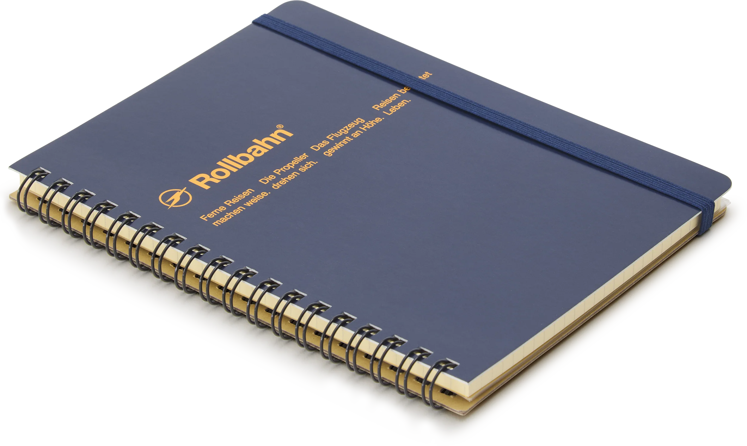 Spiral Bound Rollbahn Card Cover Notebook, Navy
