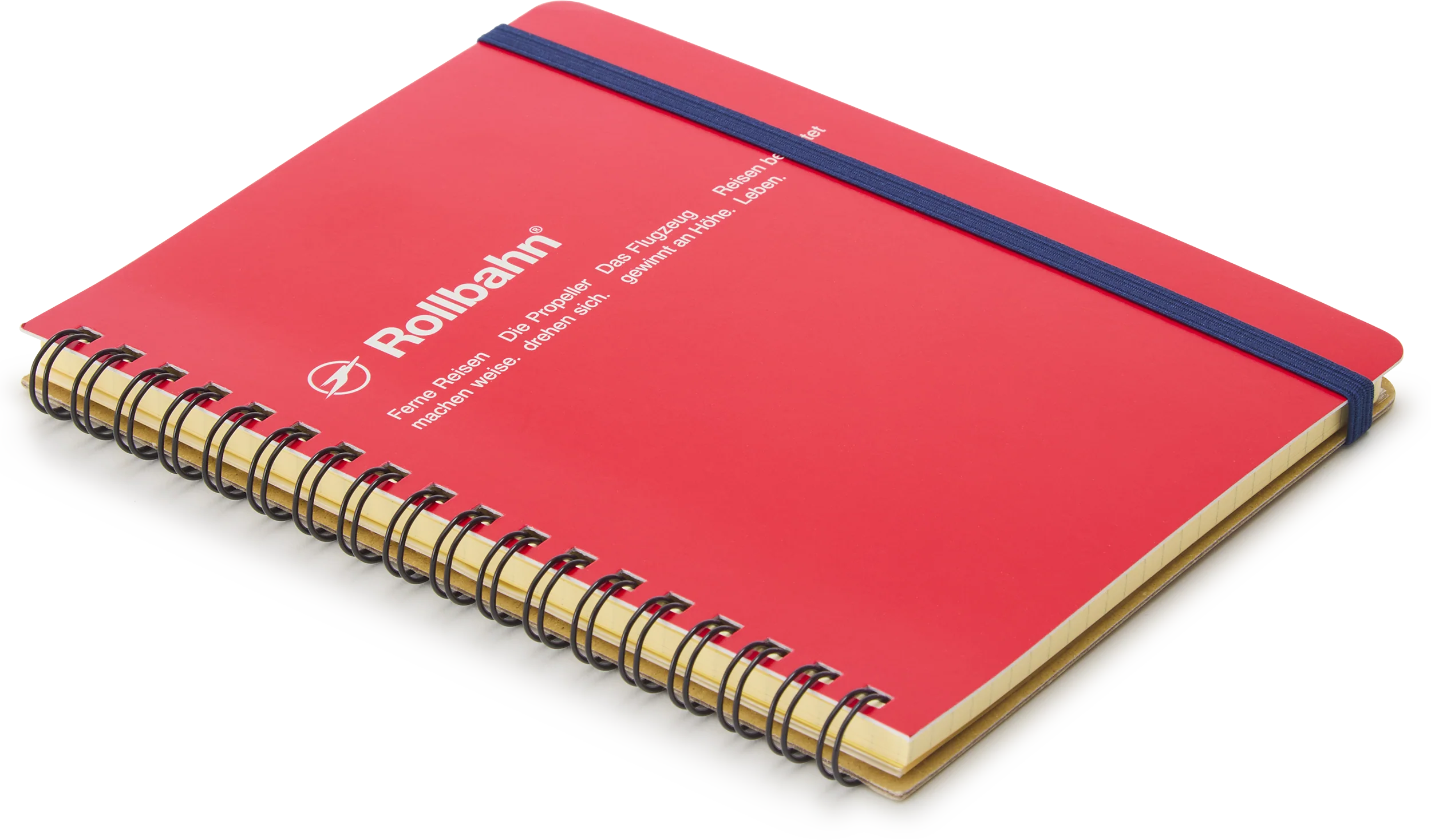 Spiral Bound Rollbahn Card Cover Notebook, Red