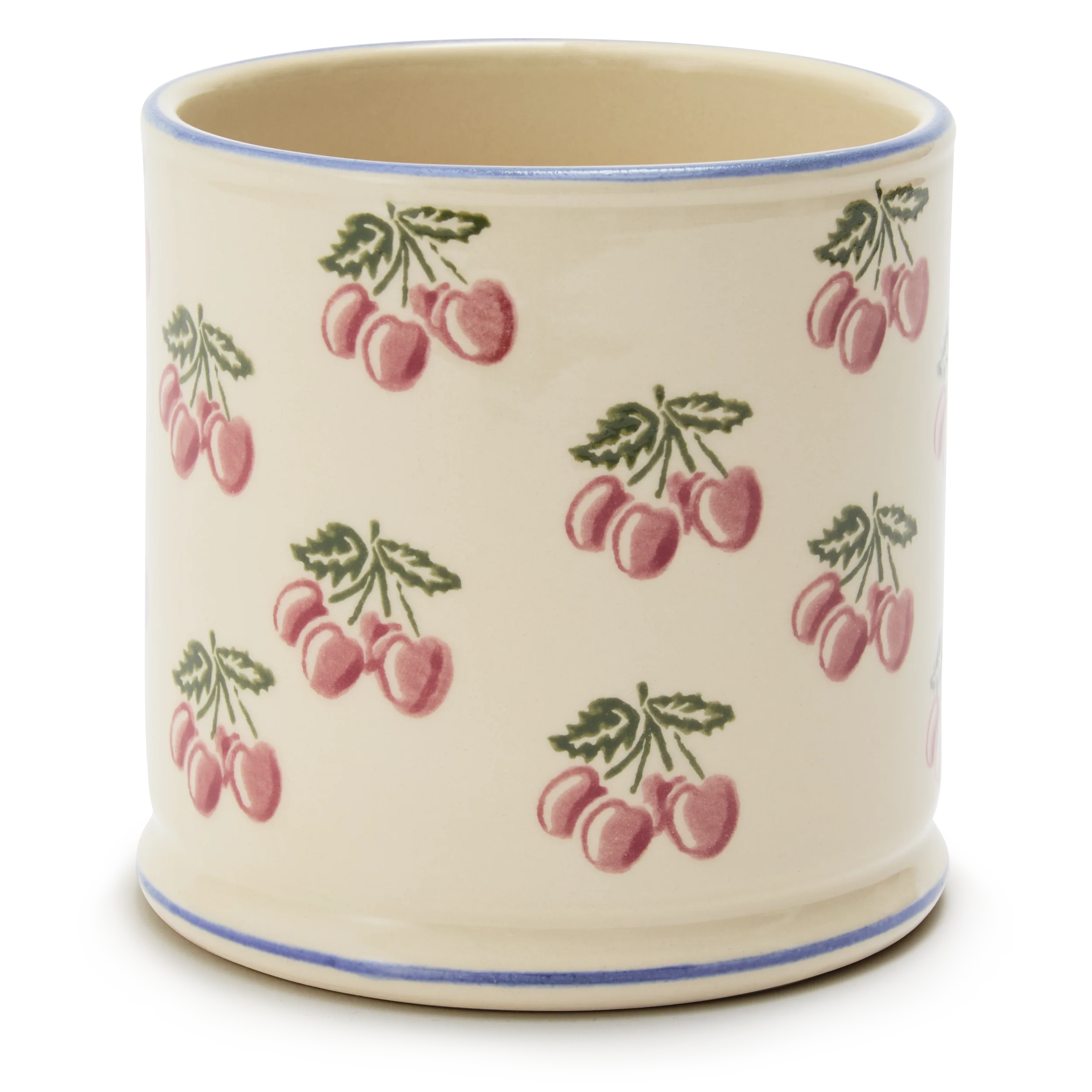 Spongeware Large Ceramic Pen Pot, Cherry