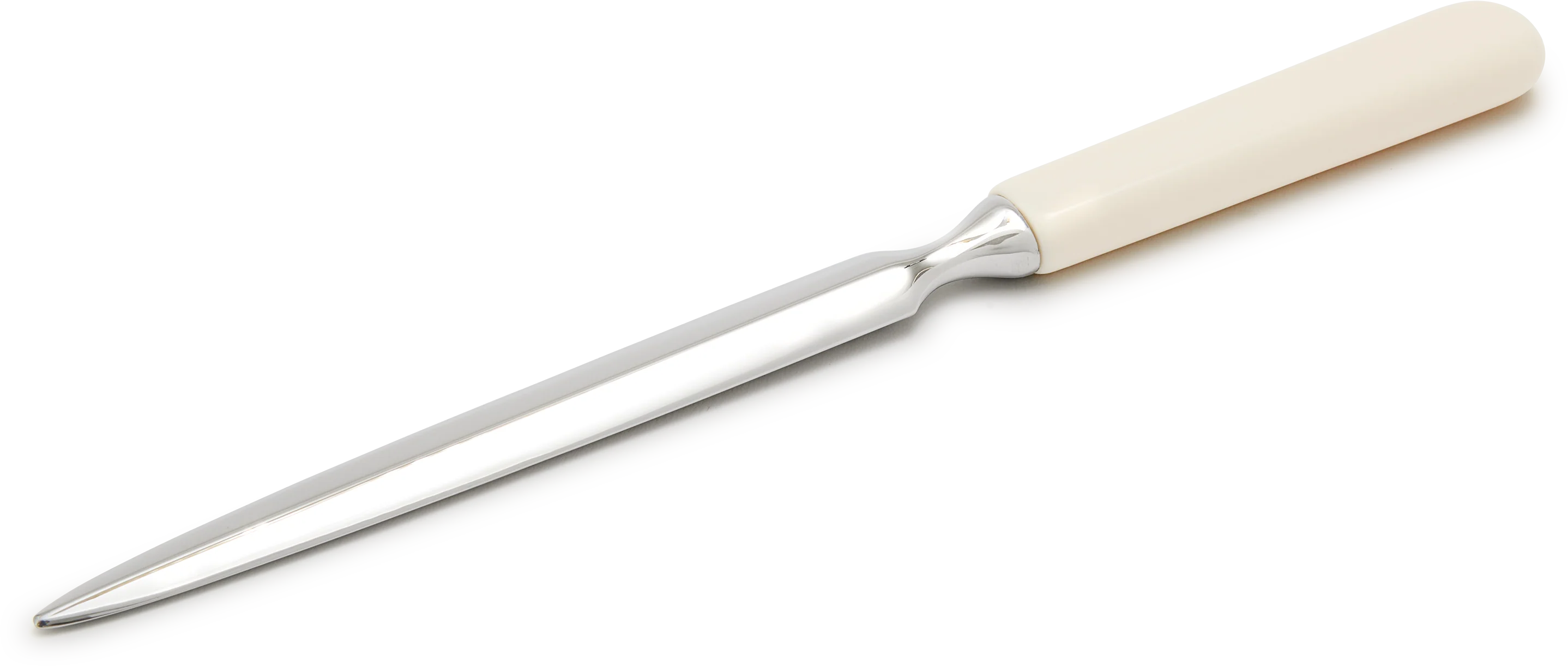 Stainless Steel Letter Opener with Cream Handle