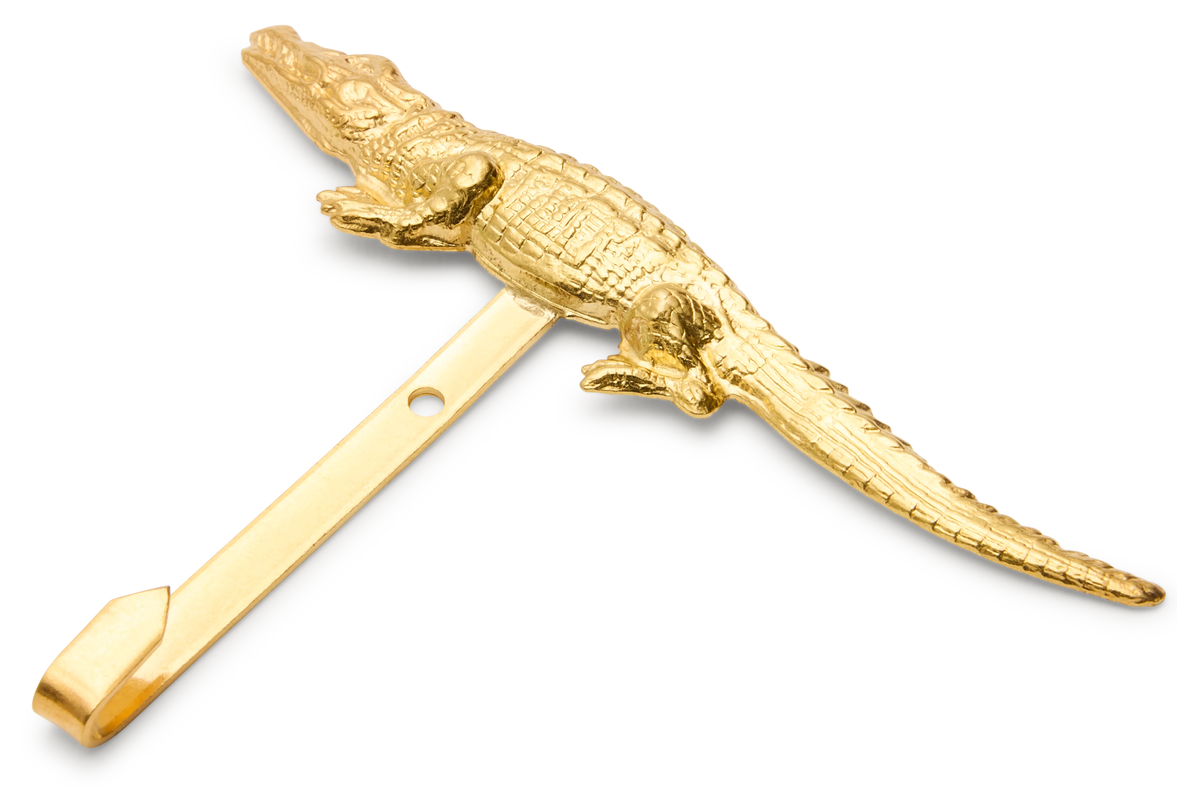 Stamped Brass Picture Hook, Crocodile