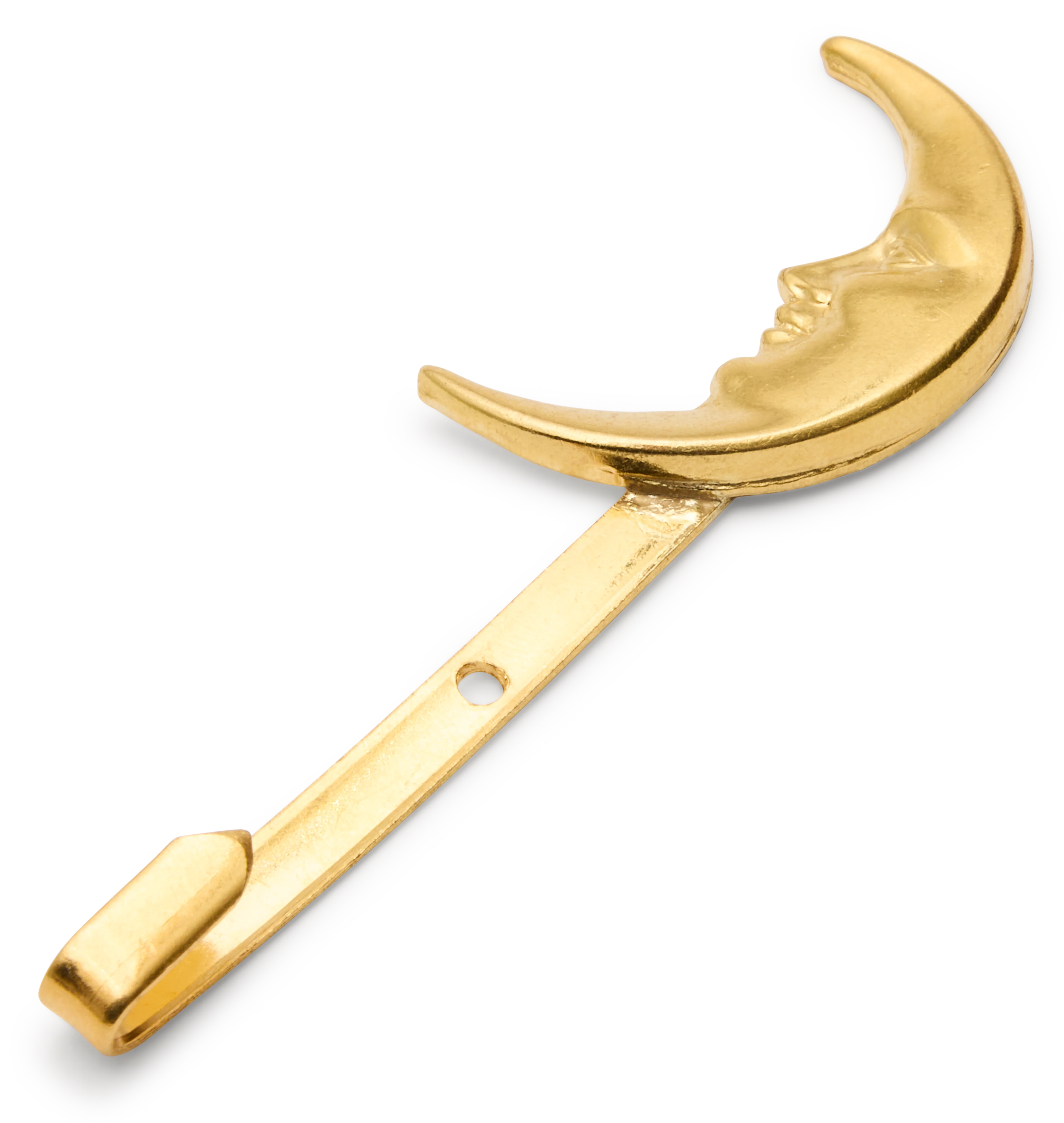 Stamped Brass Picture Hook, Crescent Moon