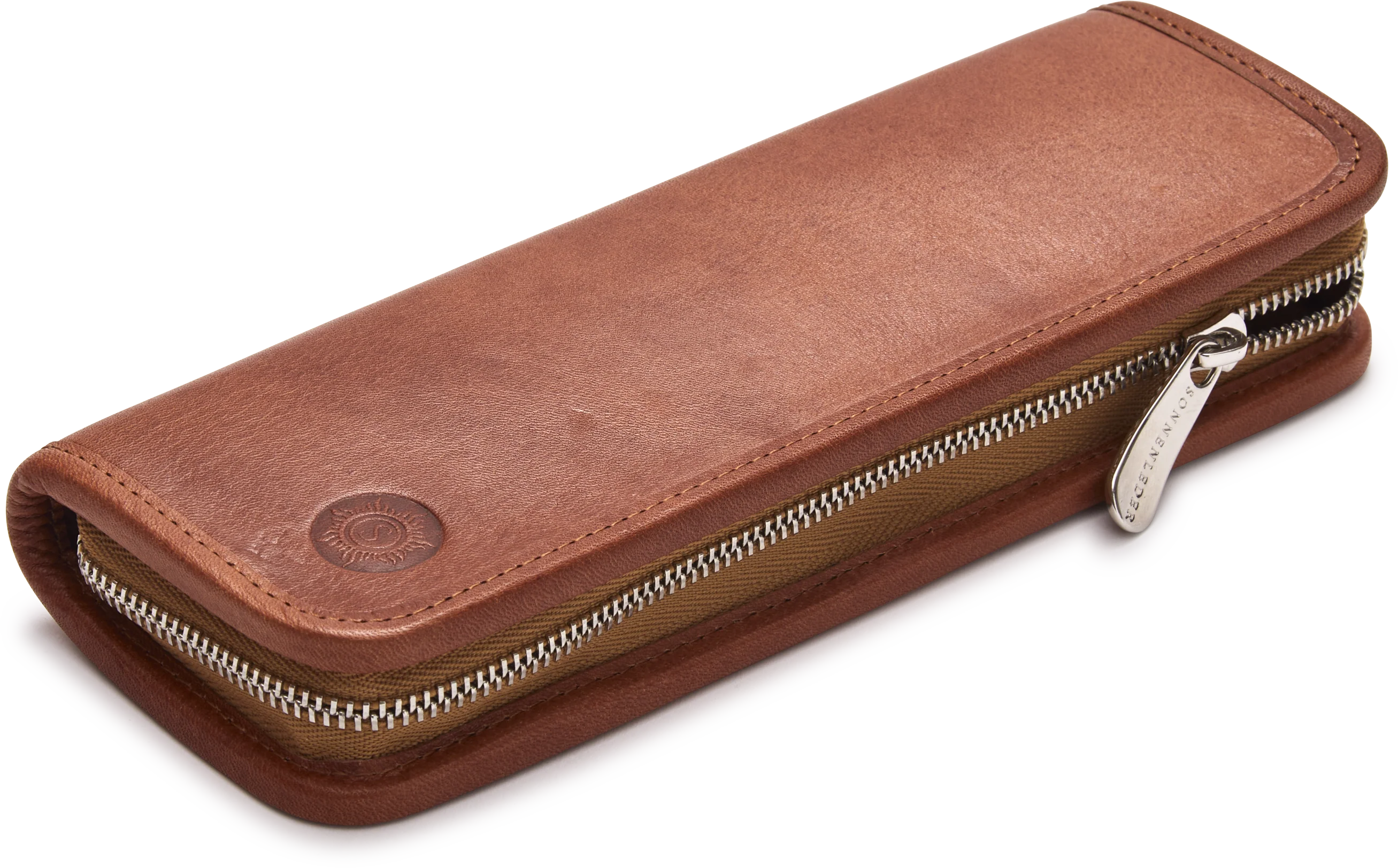 Tan Small Leather Pencil Case