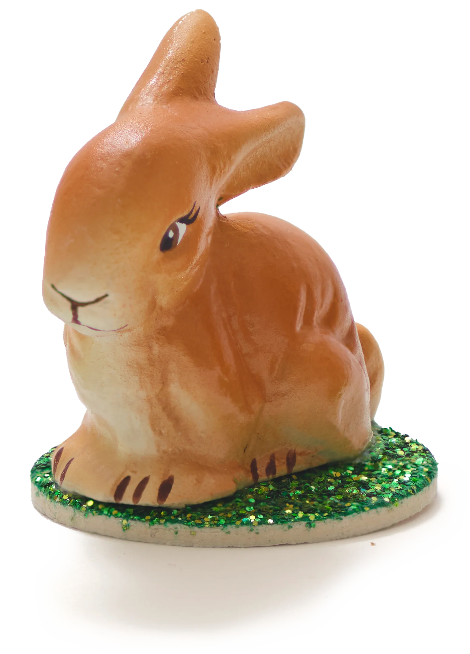 Traditional Papier-mâché Golden Bunny Figurines - Image 3