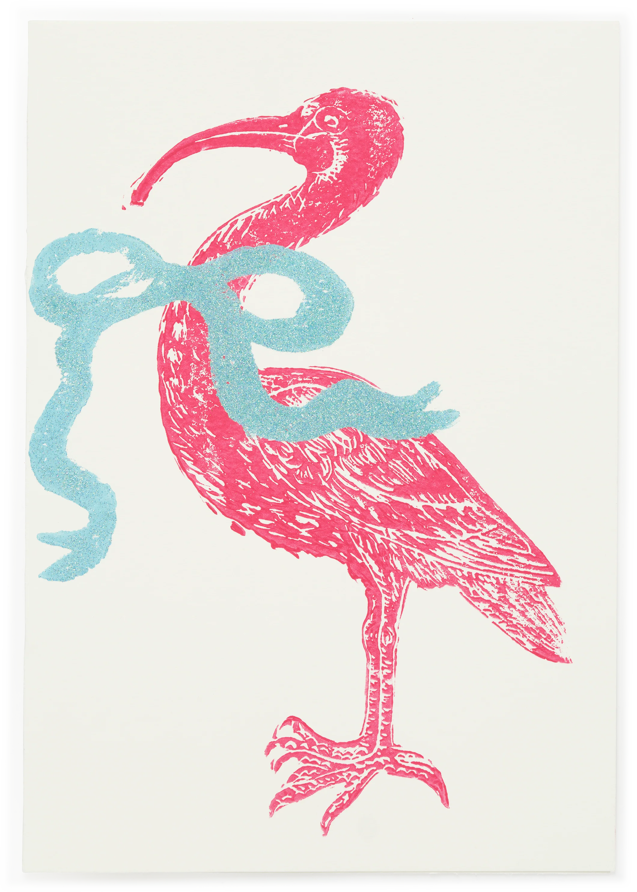 Woodblock Ibis Greeting Card