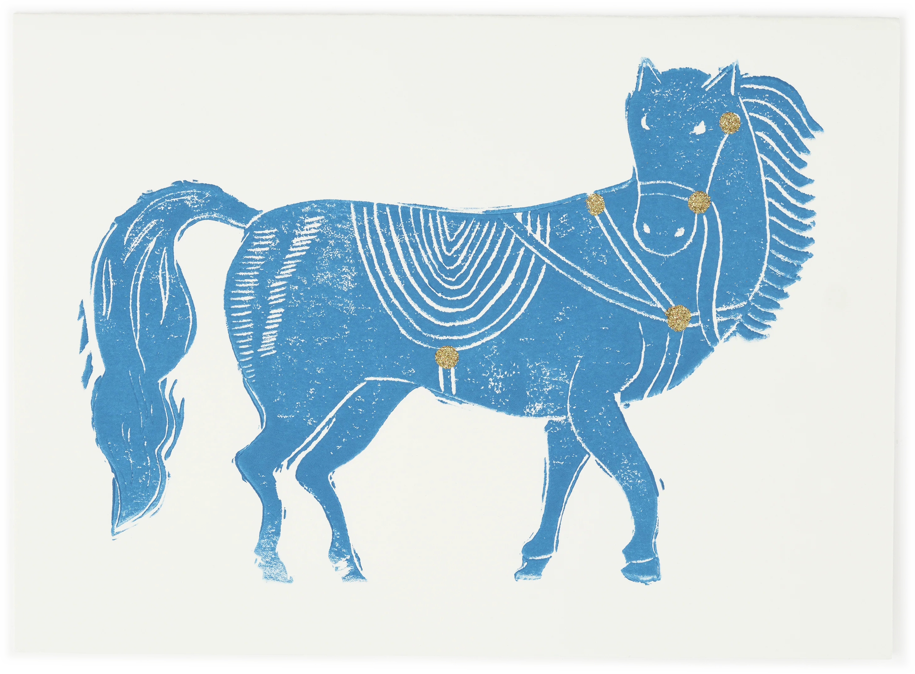 Woodblock Horse Greeting Card